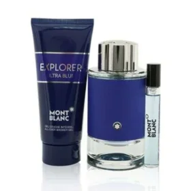Set Montblanc explorer ultra blue (3 piezas) eau de parfum 100 y 7.5 ml., gel de doucha 100 ml. Hombre