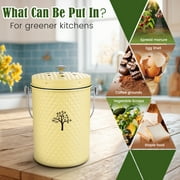 Countertop Compost Bin Kitchen,Odor Resistant Indoor Compost Bin with Lid and Compost Bags,Compost Bucket Composter Container for Food Waste,Yellow