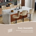 thumbnail image 2 of Hawsaiy 7-Piece Dining Table Set for 6, 67" LED Marble Dining Table Set with 6 Adjustable Swivel Bar Stools, Dining Set for Kitchen Island (White+Brown), 2 of 9