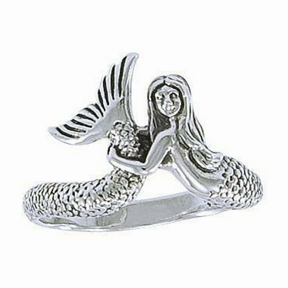 Mermaid Wrap 925 Sterling Silver Ring Beach Ocean Fine Jewelry