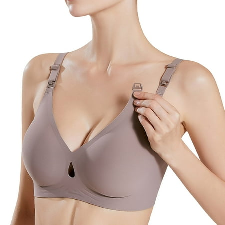 Quealent Nursing Bras for Breastfeeding  Seamless Ultra Comfort Maternity Bra  Natural Shape  Pregnancy Sleep Bralette (Purple 36)