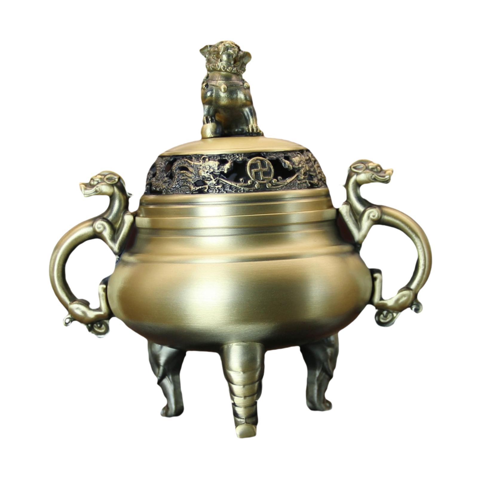 WLPZXP Chinese Incense Burner Brass Incense Holder Censer Fengshui Decoration for Hotel