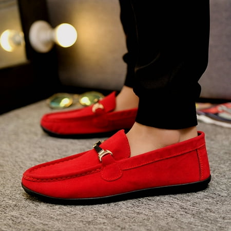 

WQJNWEQ Men s Comfortable Shoes Peas Shoes England Casual Shoes Lazy Shoes Solid Male Fall on Sale
