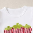 thumbnail image 4 of NOLDARES Toddler Baby Girl Summer Clothes Short Sleeve Strawberry Print Shirt and Plaid Waist Shorts Sets Summer Outfit 2Pcs(A1-White,18-24 Months), 4 of 8