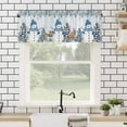 thumbnail image 4 of Christmas Valances for Windows Blue Snowman Elk Floral Eucalyptus Leaf Board Rod Pocket Curtain Valance Window Treatment Short Curtains for Kitchen Living Room, 42"x12", 4 of 5