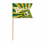 Soccer Yellow Green Brazil Brazil Culture Toothpick Flags Labeling Marking for Party Cake Food Cheeseplate