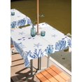 thumbnail image 2 of Outdoor Tablecloth with Umbrella Hole for Patio/Picnic/Party/Camping, Blue Ocean Corals Waterproof Table Cloth Square Cover Washable, Nautical Coastal Starfish Marine Life Summer (54"x 54"), 2 of 8