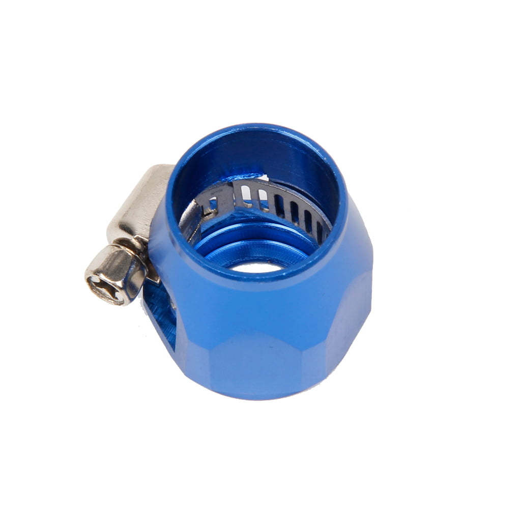 AN8 8 AN Blue Hose End Finisher Aluminium Alloy Fuel Oil Water Pipe Clip Clamp 