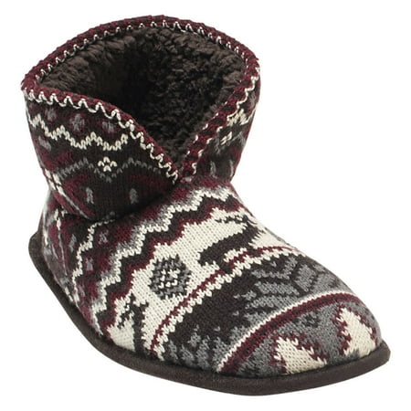 muk luks men's nordic knit bootie slipper socks