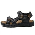 thumbnail image 1 of Sandalias para hombre, suela gruesa, punta abierta, capa superior de piel de vaca, zapatos de playa para hombre, suela suave, de moda, talla grande, para exteriores, cuero genuino, talla, 1 of 6