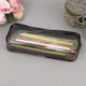 thumbnail image 4 of Transparent PVC large capacity pencil case, pencil bag for office, school, travel, cosmetics, black and white, 4 of 5