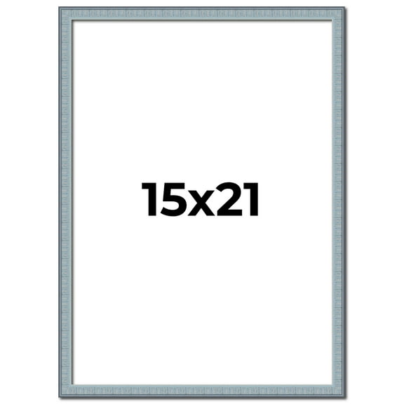 15x21 Frame Blue Scuffed Farm Board Solid Wood Picture Frame Width 0.75 Inches | Interior Depth 0.5