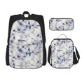 thumbnail image 1 of Easygdp Indigo Tie Dye Mochila para Niños y Niñas con Set de Caja de Almuerzo y Estuche para Lápices 3 en 1, Mochila Escolar Estampada para Adolescentes, 1 of 7