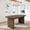 Brown, variant on 63" Oval Farmhouse Dining Table - Large 6-8 Person Wood Kitchen Table with Sturdy Thick Base for Dining Room, Living Room & Office-Black