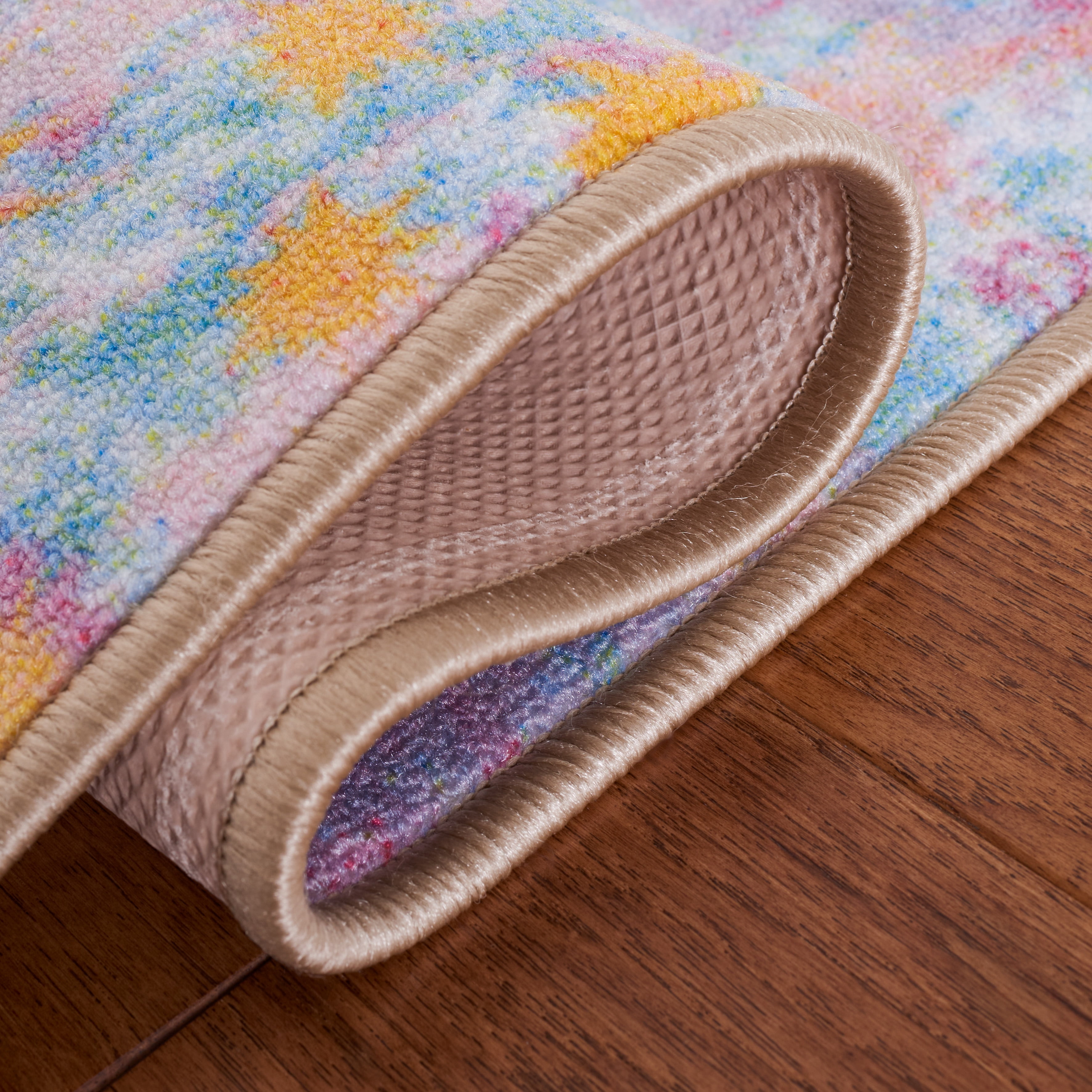 SAFAVIEH Kids Playhouse Stars in the Night Sky Machine Washable Area Rug, Purple/Light Blue, 3'3" x 5'3"