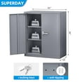 thumbnail image 4 of Superday 36" Metal Storage Cabinet, Garage Storage Cabinet with Locking Doors and Adjustable Shelves, Steel Lockable Storage Cabinet, Tool Cabinet for Home Office, Garage, School（Dark Grey）, 4 of 7