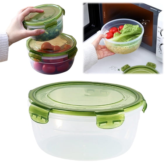 Large Green Plastic Mixing Bowl with Lid – 1PC, Lightweight, Airtight, Dishwasher Safe – Perfect for Prepping, Baking & Serving
