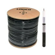 RG6 Coaxial Cable Dual Shield Outdoor Direct Burial Gel 1000ft 18AWG Black 3GHz