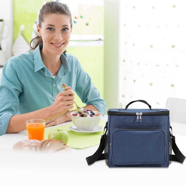 Fiudx Bolsa Térmica Portátil para Almuerzo, Aislamiento Térmico a Prueba de Fugas, Forro Suave de Eva, Cremallera Reforzada, Correa para El Hombro, Ideal para Picnic y Viajes, Tela Resistente, Tamaño
