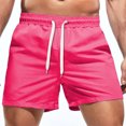 thumbnail image 2 of Razzly Men's Swim Board Shorts Beach Shorts Comfortable Loose Fit Casual Summer Shorts For Swimming Surfing Outdoor Activities Long Board Shorts Mens Swimwear Mens Board Shorts Us(Hot Pink,XL), 2 of 5