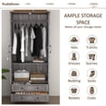 thumbnail image 6 of Brafabhome 71"H Armoire Wardrobe Closet with 2 Drawers, Farmhouse 2 Doors Armoire Cabinet with Hanging Rod, Modern Freestanding Wardrobe Clothes Cabinet for Bedroom | Gray, 6 of 8