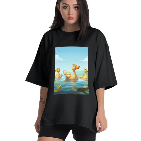 Plus Size Shirt for Women Black Tops for Women Short Sleeves Shirt for Women Duck T Shirt Crewneck Shirt for Women XS