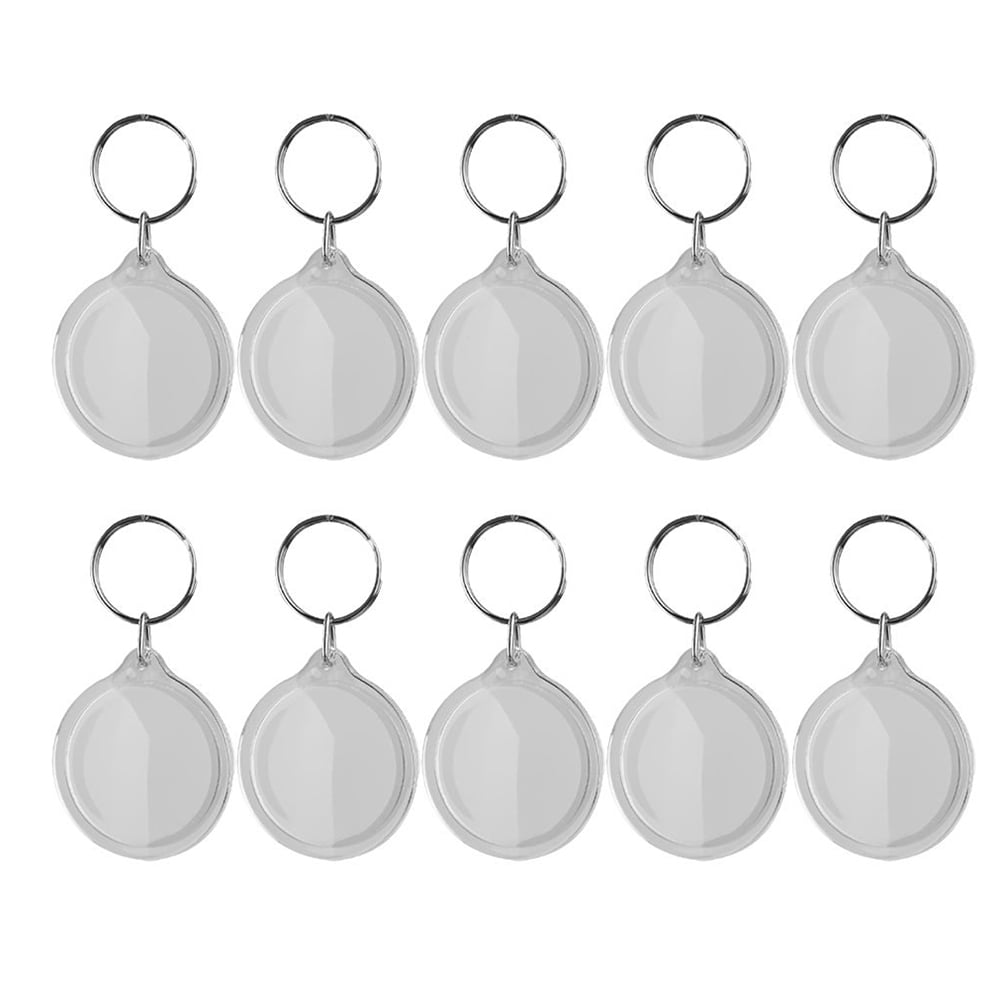 NUOLUX Keychain Keyring Frame Photo Blank Keychain Acrylic Round Rings