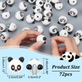 thumbnail image 3 of 72Pcs Panda Head Wood Beads Cute Animal Wood Beads European Beads Print Pattern Natural Wooden Spacer Loose Beads, 3 of 8