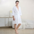 thumbnail image 5 of Robes for Men, PUTUO Mens Robe, Lightweight Soft Spa Nightgowns Pajamas for Men with Pockets, White, 5 of 6