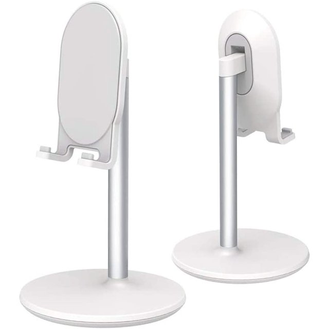 Support de Cellulaire Réglable pour Bureau, Support de Téléphone Mains Libres - Blanc