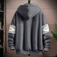 thumbnail image 4 of Men's Fleece Jacket Full Zip Casual Fashion Loose Fit Long Sleeved Hooded Coats Cozy Soft Outdoor Outwear With Pockets Grey XXXL, 4 of 4