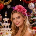 thumbnail image 2 of Ovzne Vintage Fascinator Hat with Feathers Mesh – Tea Party Headwear for Women Girls, 2 of 6