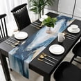thumbnail image 3 of Navy Blue Marble Table Runner 72 Inches Long, Modern Abstract Ink Painting Kitchen Coffee Dining Table Decoration for Home Party Birthday Wedding Home Decor 14x72 Inches, 3 of 8