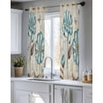 thumbnail image 5 of Blue Tulip Sheer Curtains 39 Inch Length 2 Panels Set for Living Room/Bedroom, Retro Flowers Leaves Butterfly Plants Khaki Kitchen Curtains Grommet Semi-Sheer Curtains Window Treatments 27.5"x39"x2, 5 of 7