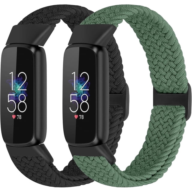 Paquete de 2 bandas elásticas trenzadas coatibl con Fitbit Luxe Band, correa de nailon suave ajustable de reputo para Fitbit Luxe/Luxe Edición pecial Fitns Tracker mujer y hombr