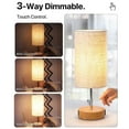thumbnail image 4 of Bedside Table Lamp Nightstand Lamp with Warm White LED Bulb Desk Light Touch Control USB A Type-C Charging Ports AC Power Sockets 3 Levels Dimmable for Living Room Bedroom Study Room Cafe Shop, 4 of 8