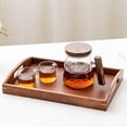 thumbnail image 3 of ZenCart Wooden Serving Tray Handmade Rectangular Tray Wood Coffee Table with Cut Out Handles for Party Serving Pastries Snacks Mini Bars Tray for Kitchen, 3 of 7