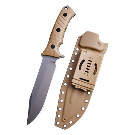 Stainless Steel Knife with Scabbard Sheath Fixed Blade for Outdoor Camping and Bushcraft