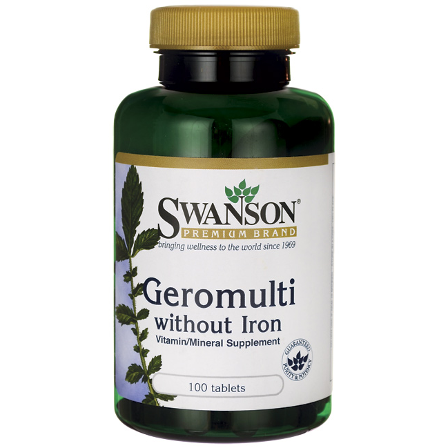 Swanson Geromulti Without Iron (Multivitamin for Seniors) 100 Tabs