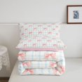 thumbnail image 5 of Manfei Modern Geometric Grid Full Size Comforter Sets,Pink Kawaii Bowknot Bedding Comforter Set,Pink Reversible,3 Pieces,1 Comforter and 2 Pillowcases, 5 of 7