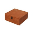 thumbnail image 2 of Contenedor de caja de almacenamiento de madera BLESIY estilo vintage con tapa y cierre frontal 23x23x10cm, 2 of 8