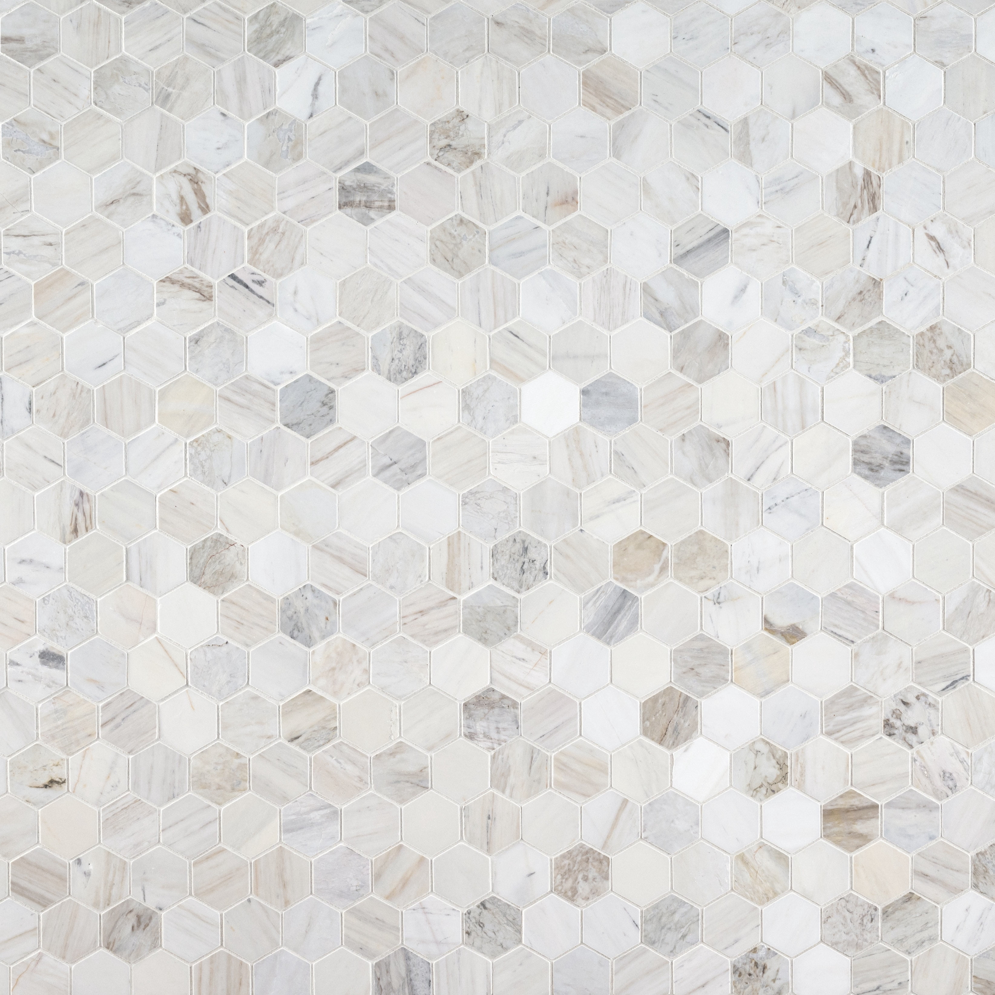 MSI Angora Hexagon Sample Honed Mosaic Marble Floor And Wall Tile