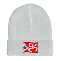 Embroidered Puerto Rican FLAG with Taino Frog Logo Hat-EM-0034-White