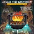 thumbnail image 4 of Pellet Fire Pit for Outside with Portable Carrying Storage Bag, 15x11Inch Smokeless Fire Pits Outdoor Wood Burning, Low Smoke Camping Stove for Bonfire Picnic Backyard Cooking on Beach, Black, M, 4 of 7