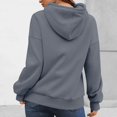 thumbnail image 4 of Womens Solid Trendy Hoodies Fall Casual Long Sleeve Hooded Sweatshirts Loose Comfy Trendy Pullover Tops with Pockets, 4 of 5