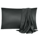 thumbnail image 1 of Funda de Almohada Unique Bargains Juego de 2 Fundas Almohada Satén con Cierre de sobre Negro 51x66cm, 1 of 6