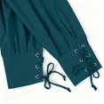 thumbnail image 6 of Rexolia Mens Renaissance Lace Up Pirate Shirt V Neck Tie Cuff Medieval Costume Cotton Long Sleeve Top Blue S, 6 of 8