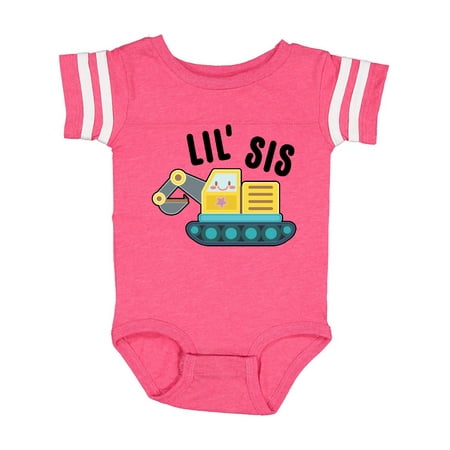 

Inktastic Lil Sis in with Bulldozer Gift Baby Girl Bodysuit