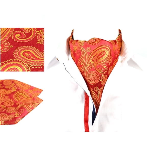 Cravate pour Homme à Nouer Soi-Même Double Face Vintage Paisley Ascot Cravate Paisley Foulard Cravate