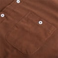thumbnail image 6 of BiZtdJrK Big and Tall Shirts for Men Corduroy Long Sleeve Work Tops Business Casual Lapel Dress Shirts Solid Color Button Down Blouse with Pocket Daily Sales of the Day Khaki 4XL, 6 of 10